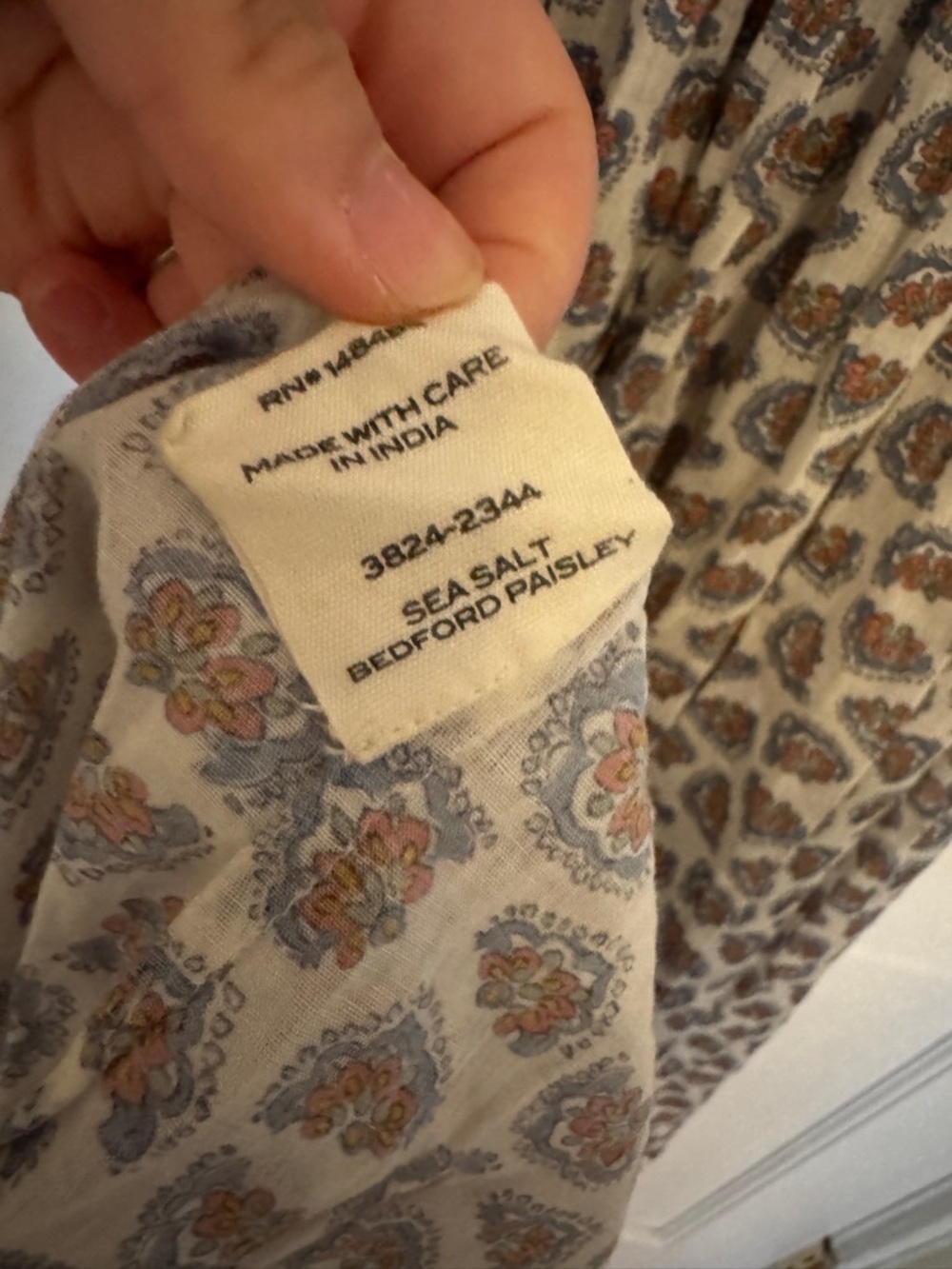 SOLD // Dôen RARE Emmaretta Dress in Sea Salt Bedford Paisley Size M - Picture 9 of 9